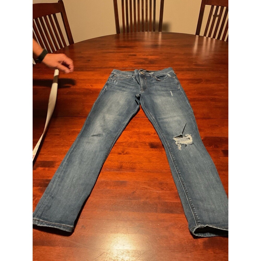 Express Jeans Womens 8R Distressed Ankle Legging High Rise Denim Wash